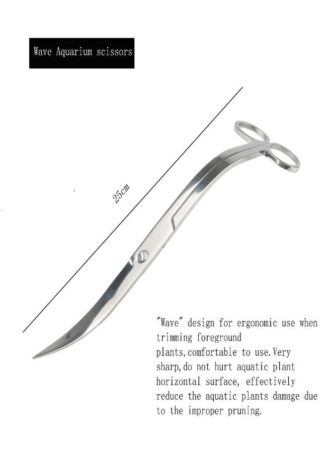 أدوات تزيين أحواض السمك المزروعة من الفولاذ المقاوم للصدأ من VAYINATO®، طول 27 سم (مقص مموج منحني) من Petzlifeworld - Image 4